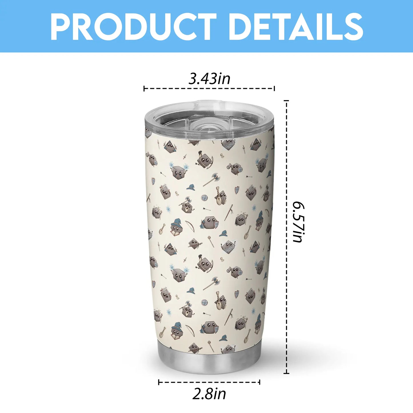 Classic Kawaii Dice Tumbler