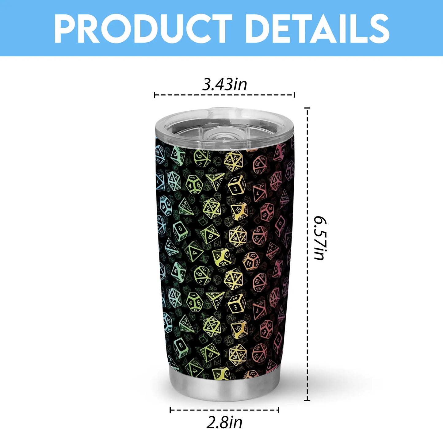 Classic Rainbow Dice Tumbler