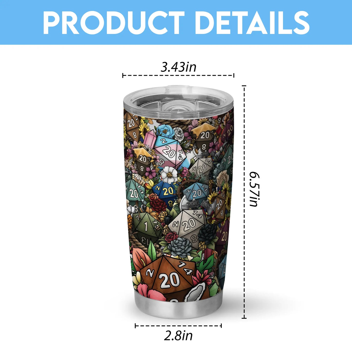 Flower Dice Tumbler
