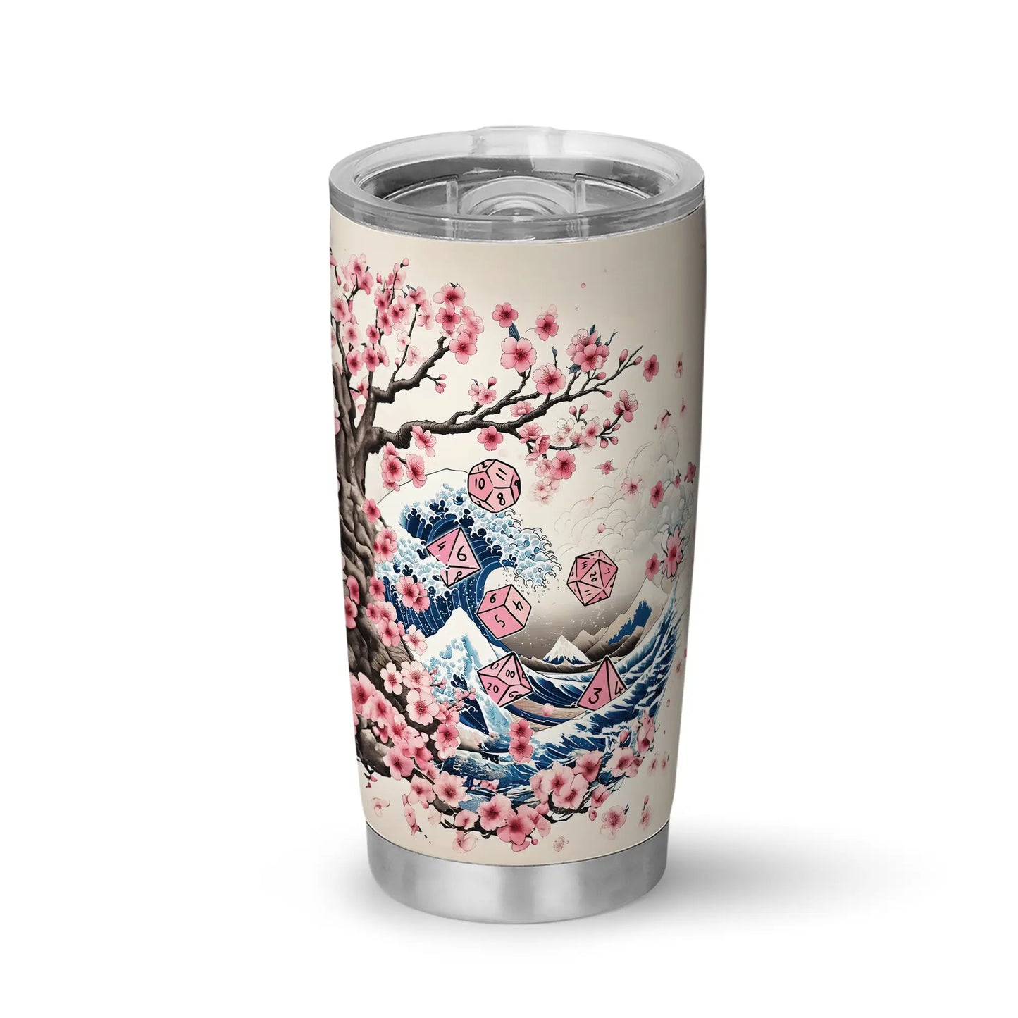 Pink Flower Dice Tumbler