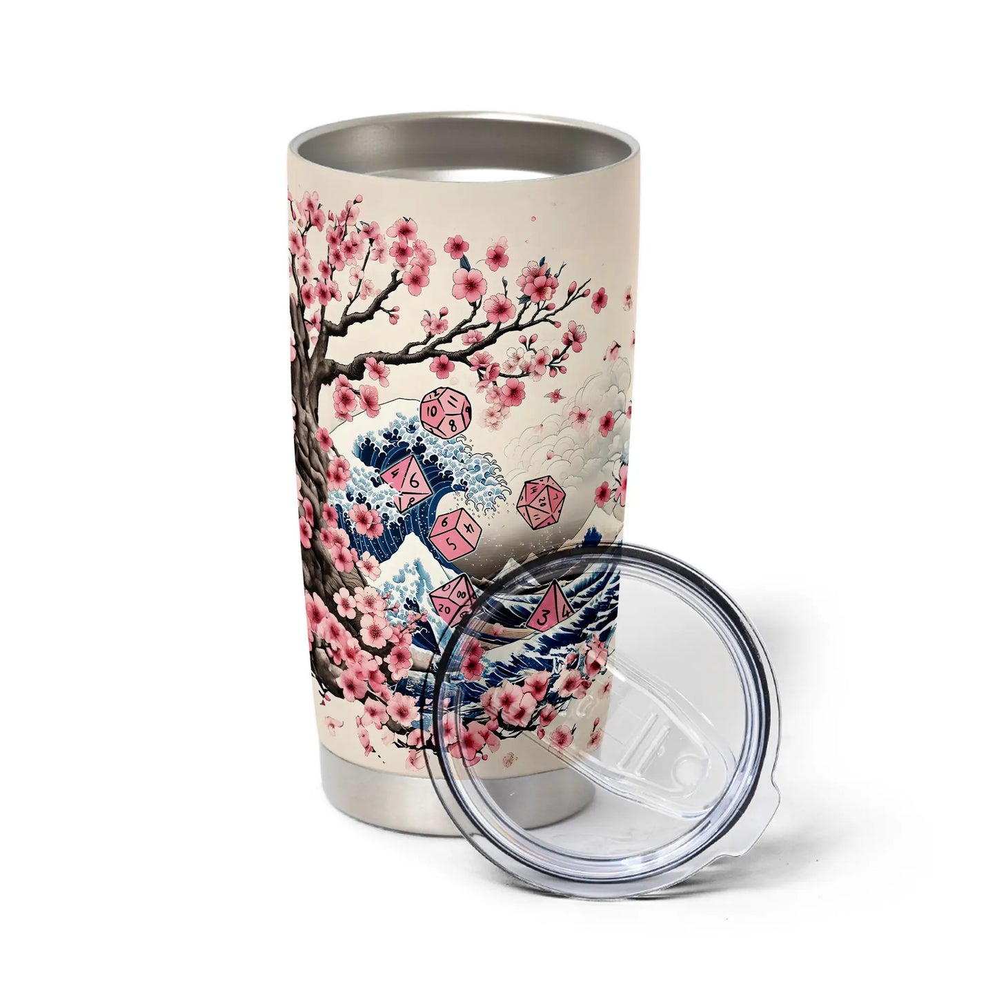Pink Flower Dice Tumbler