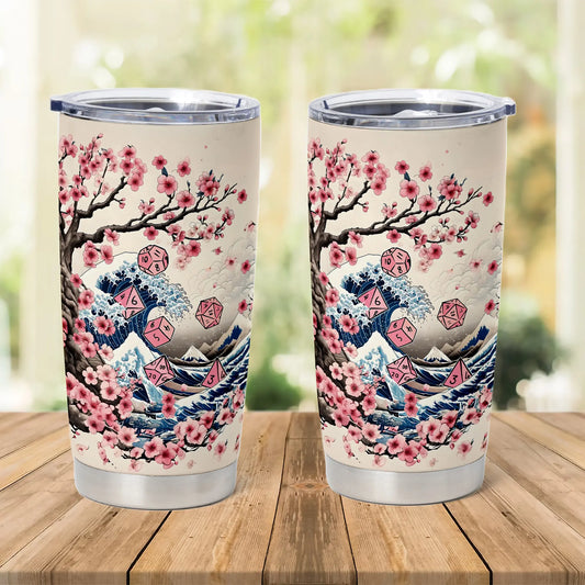 Pink Flower Dice Tumbler