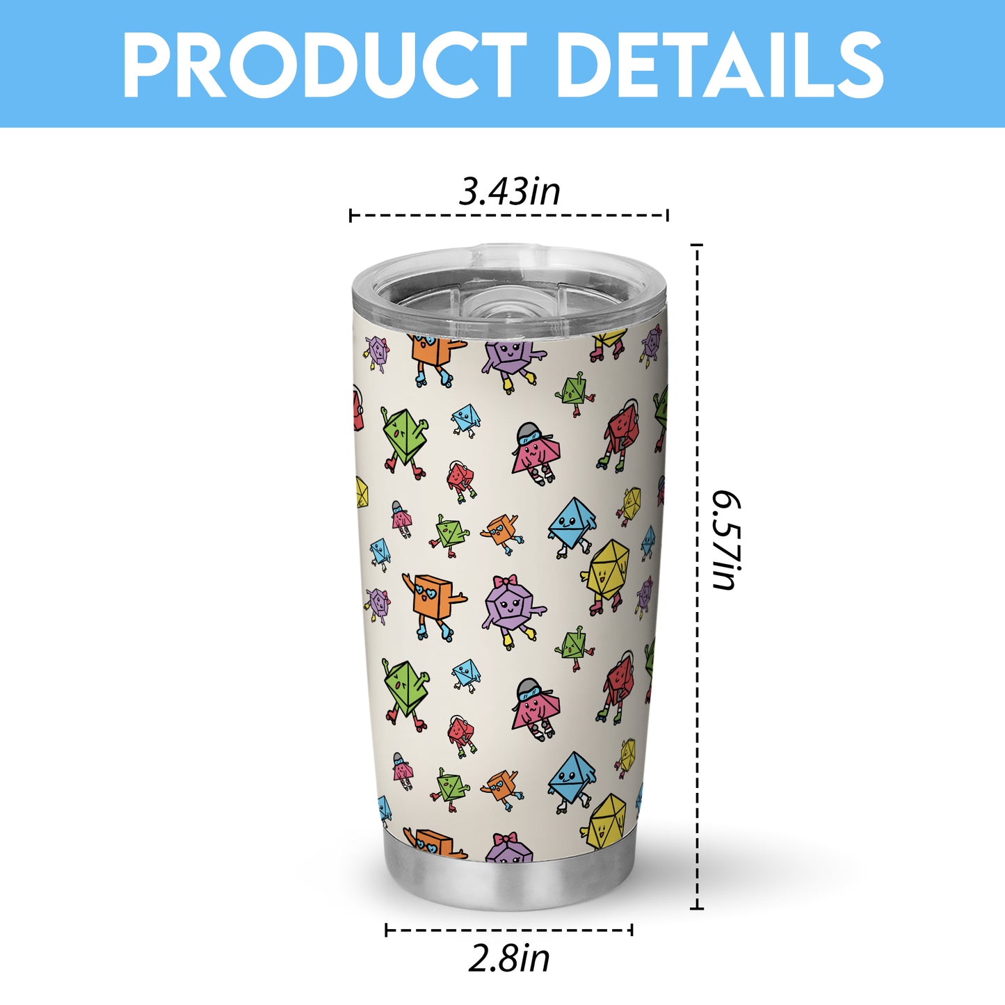 Rollerskating Dice Tumbler
