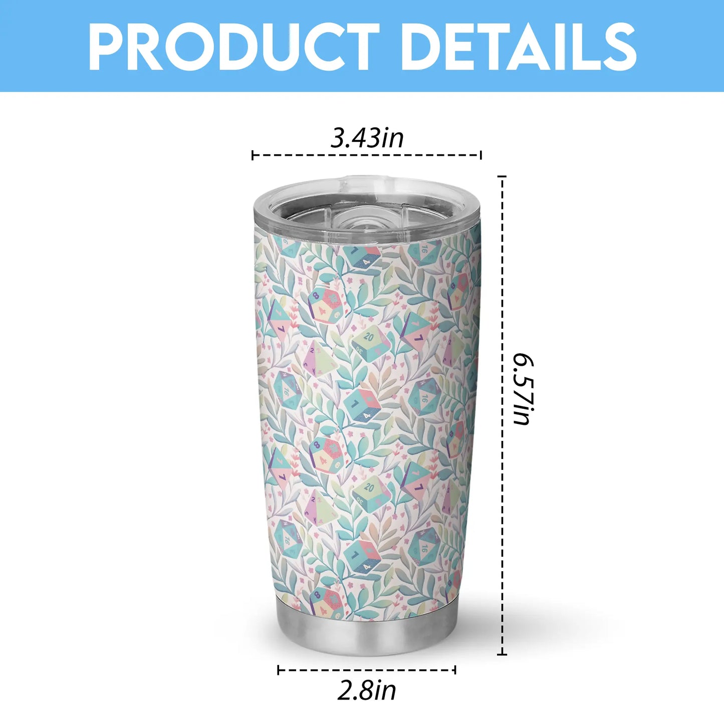 Soft Flower Dice Tumbler