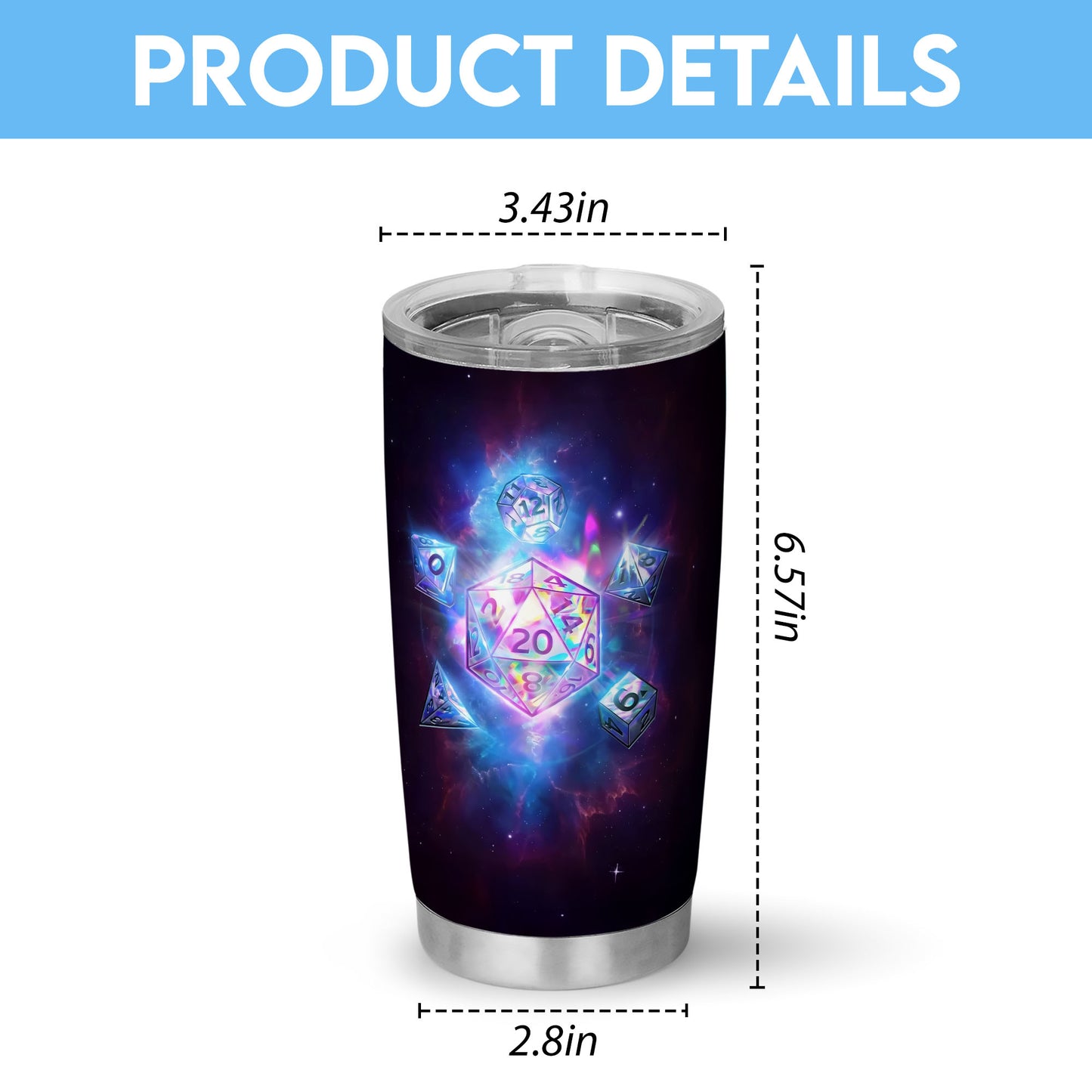 Dice In Galaxy Tumbler