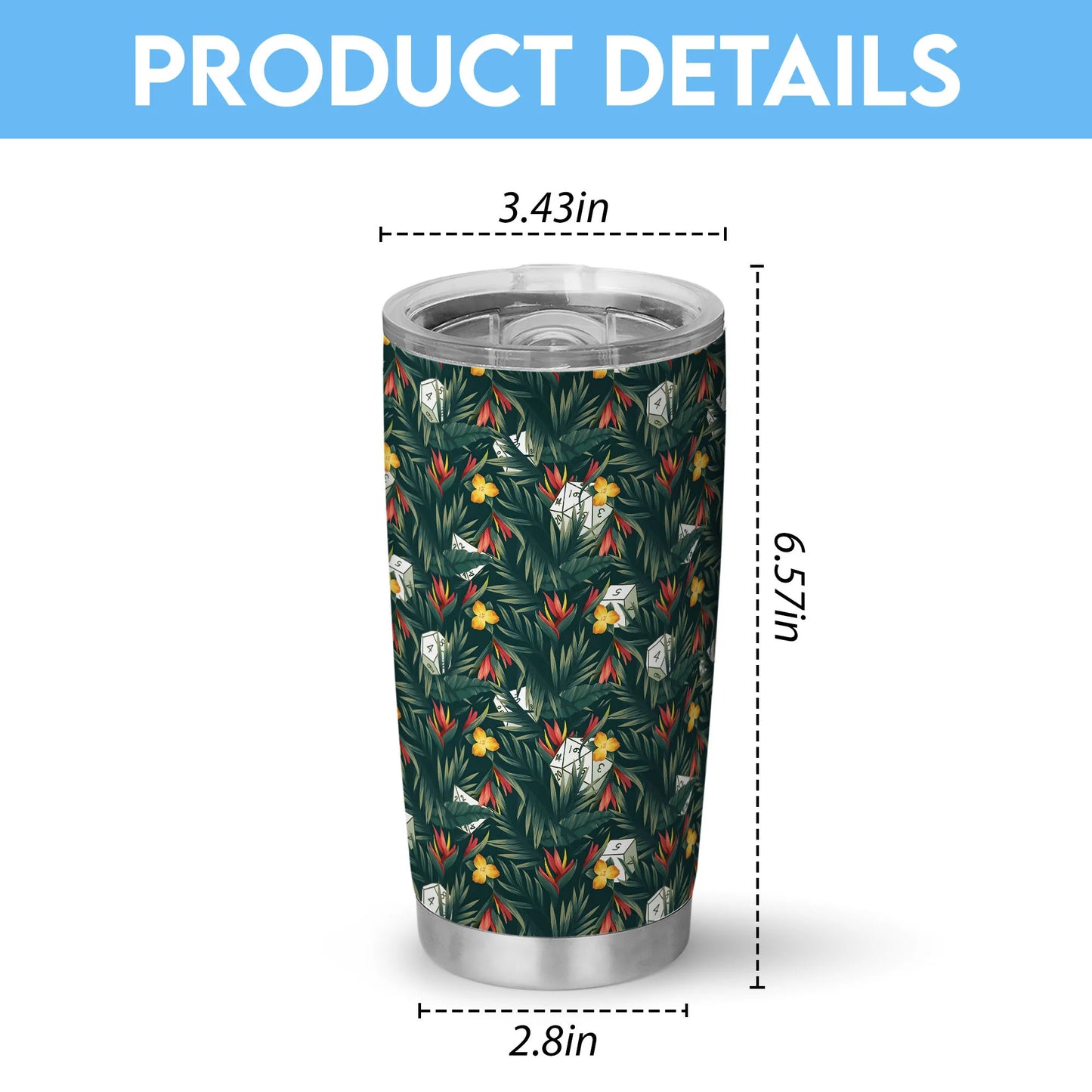 Tropical Dice Pattern Tumbler