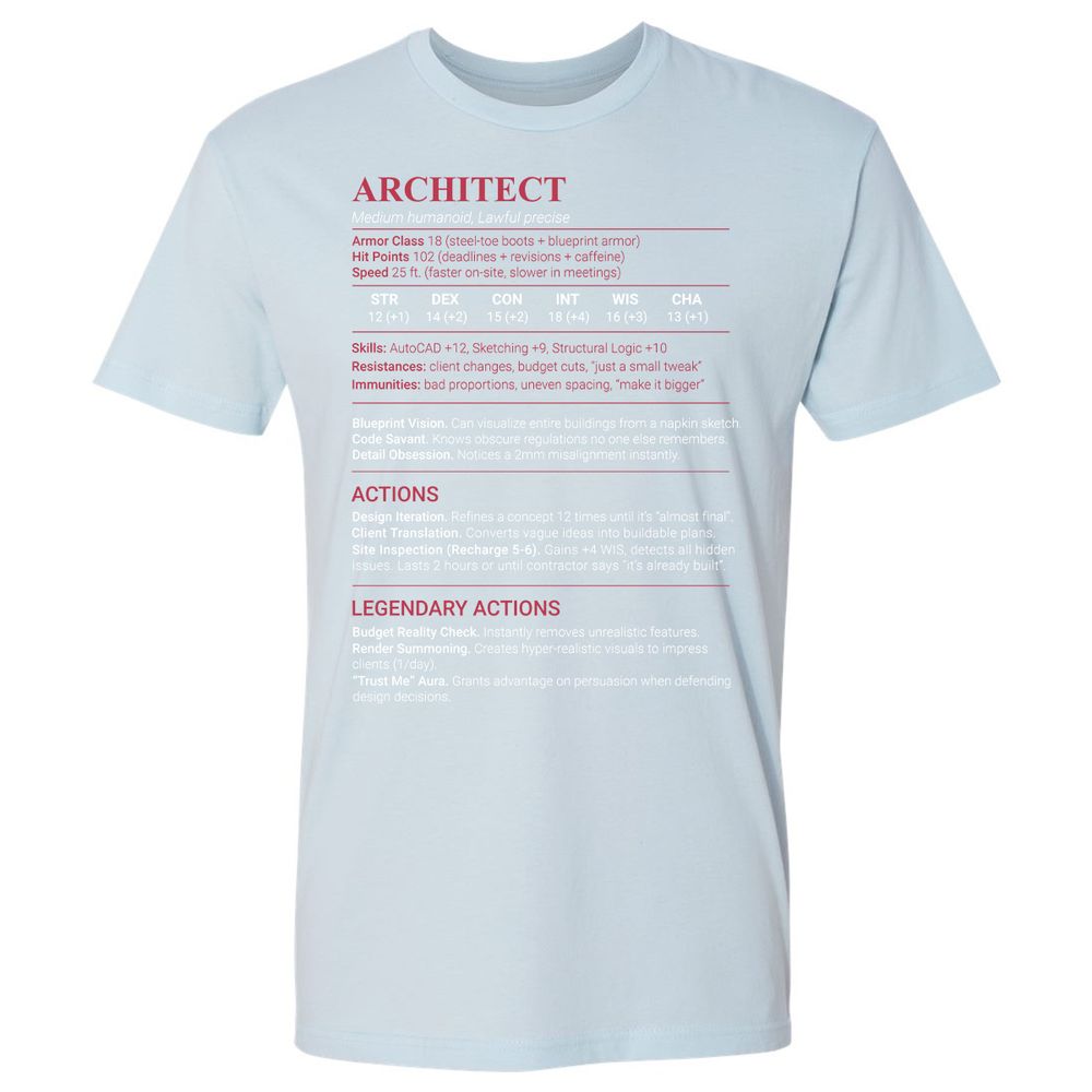 Architect Stats Premium Unisex T-Shirt - Light Blue - 21
