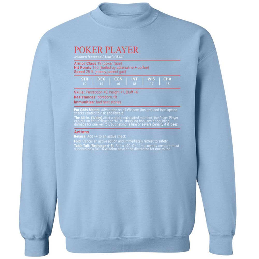 Poker Player Stats Block - Light Blue - 21