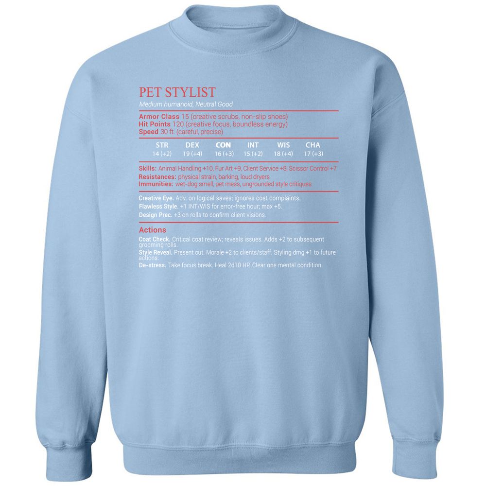 Pet Stylist Stats Block - Light Blue - 21