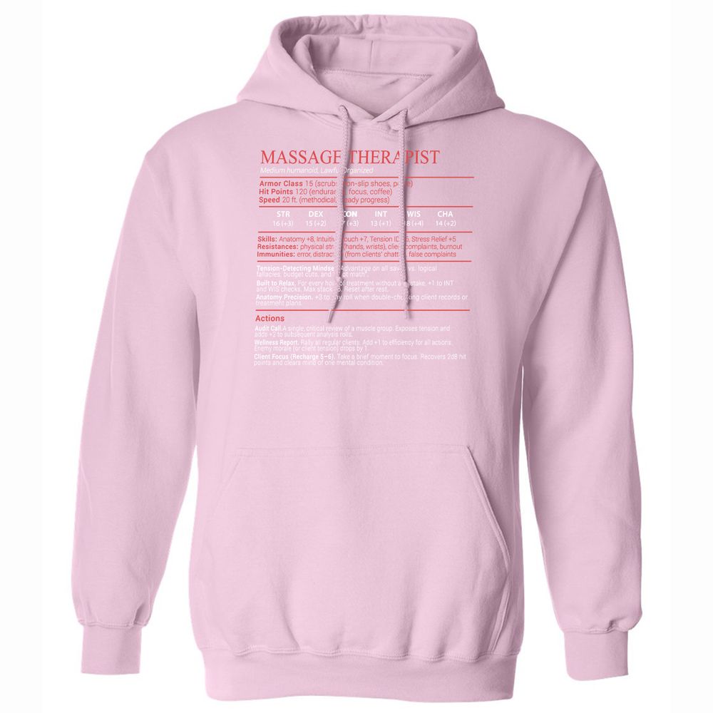 Massage Therapist Stats Block - Light Pink - 21