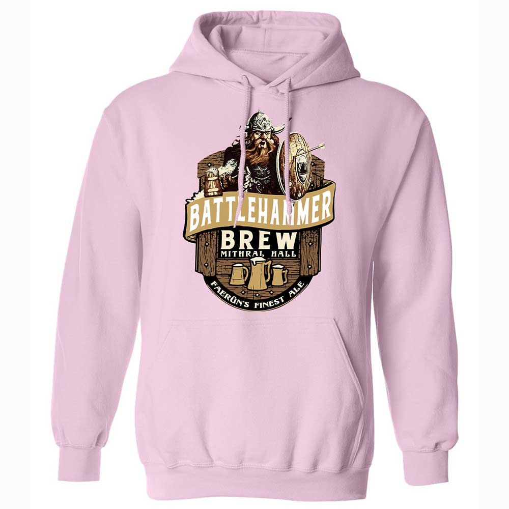 Battlehammer Brew Classic Unisex Hoodie - Light Pink - 21