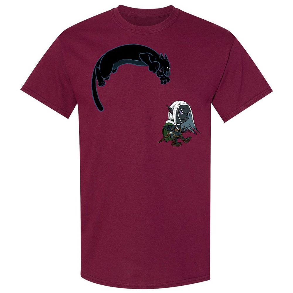 Drizzt and Guenhwyvar Classic Unisex T-Shirt - Maroon - 21