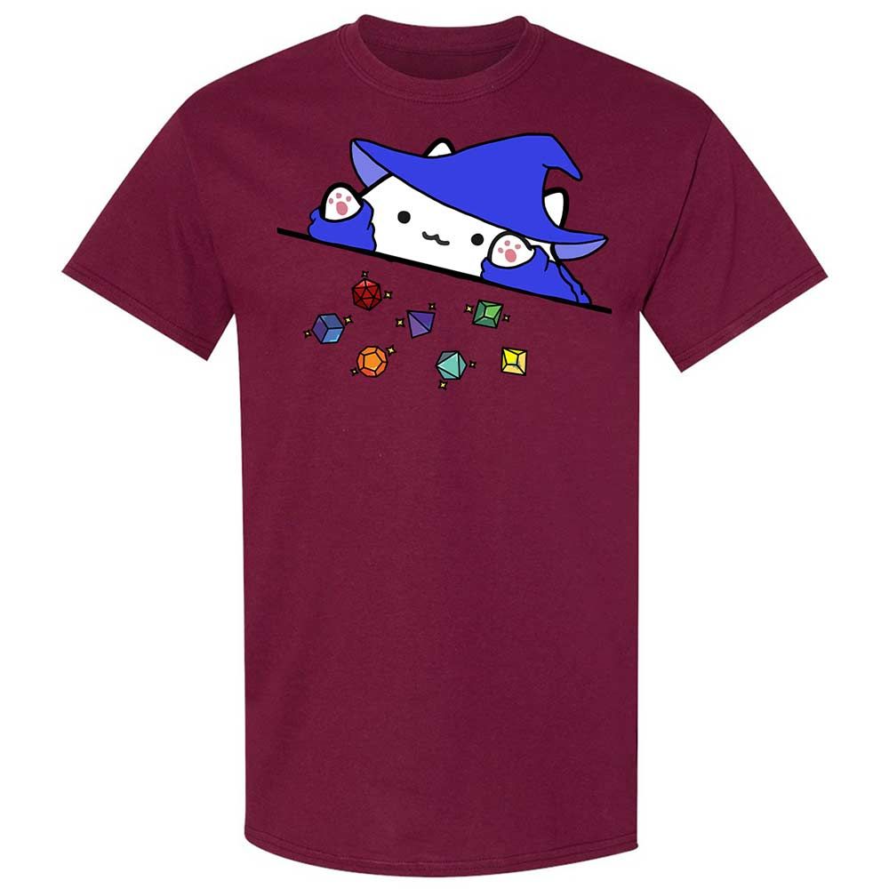 Cat Throws Dices Classic Unisex T-Shirt - Maroon - 21