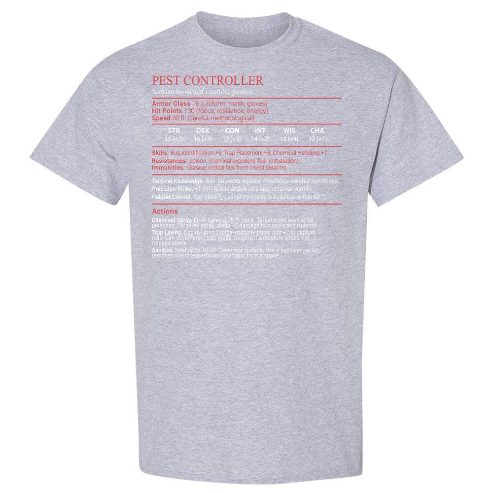 Pest Controller Stats Block - Sport Grey - 21