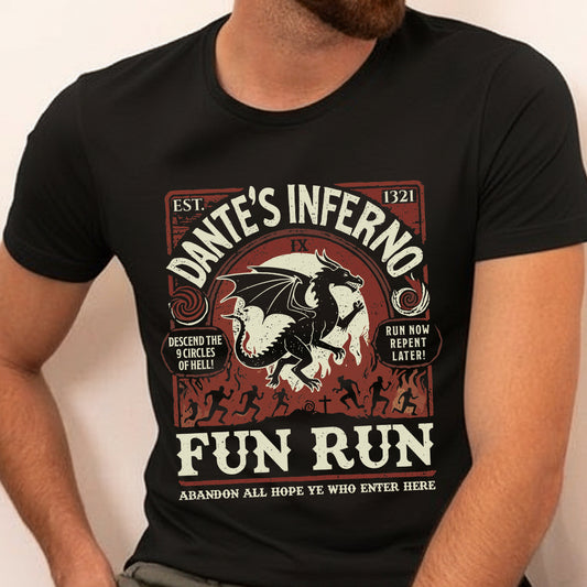 Dante’s Inferno Fun Run – Faerun Fantasy Classic Unisex T-Shirt