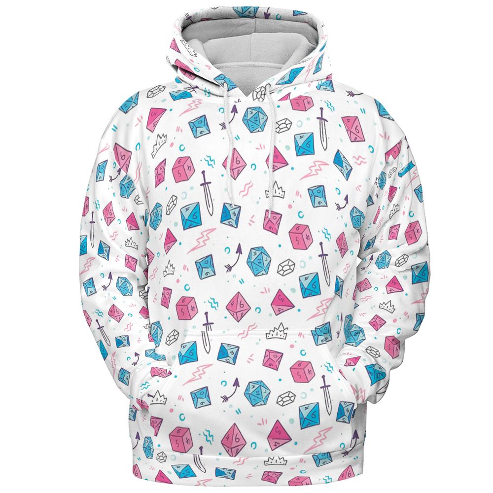DnD Dice Pattern Cute All-over Print Hoodie -  - 2