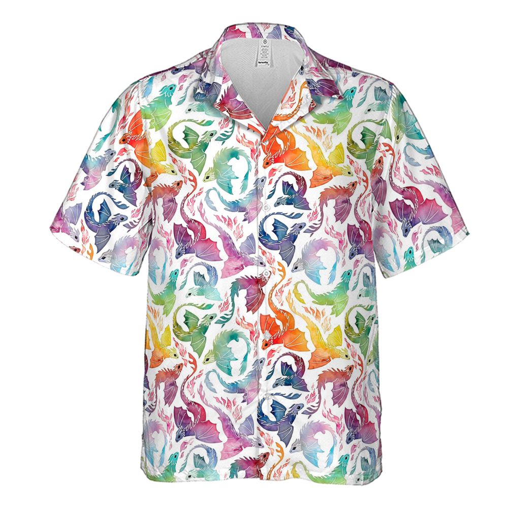 Dragon fire rainbow Hawaiian Shirt -  - 2