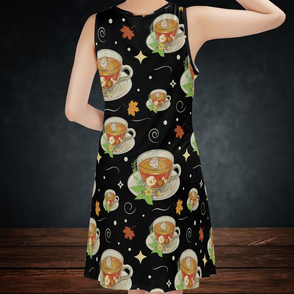 Cute Dnd Fall Tea Sleeveless Dress - - 2