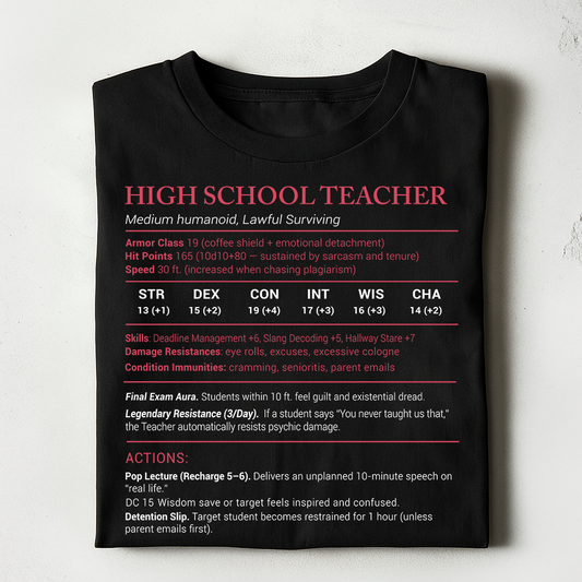 High School Teacher Stats Classic Unisex T-Shirt