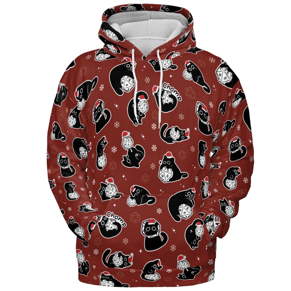 Christmas Black Cat Dice All-over Print Hoodie -  - 2