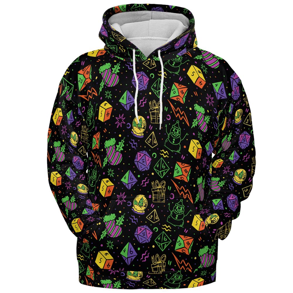 Christmas Role Playing Dice All-over Print Hoodie -  - 2