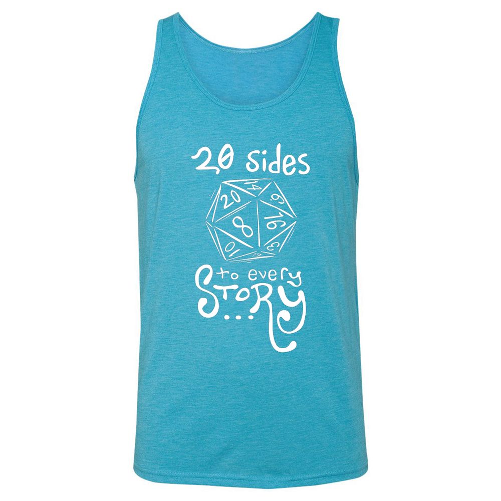 20 Sides to Every Story Unisex Jersey Tank - Aqua Triblend - 3