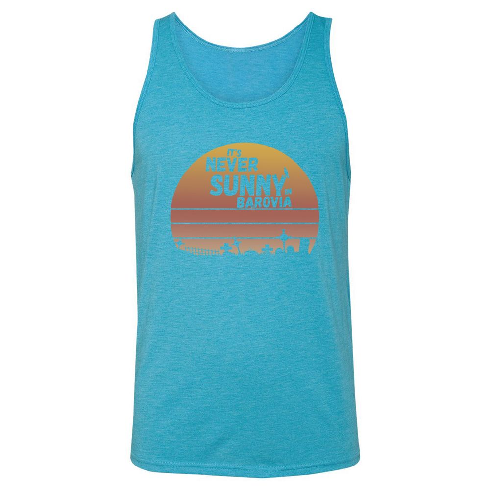 Vintage It's Never Sunny In Barovia Unisex Jersey Tank - Aqua Triblend - 3