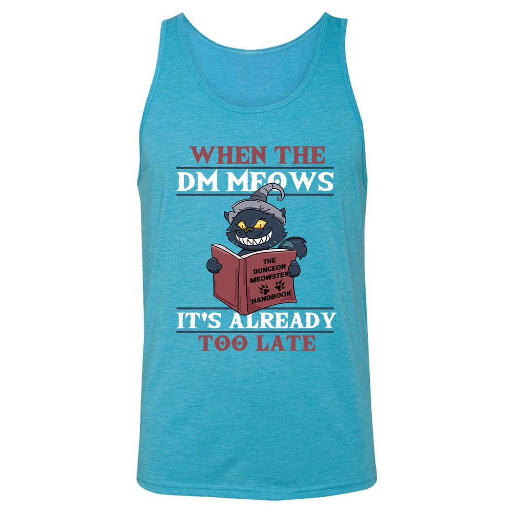 When The DM Meow Unisex Jersey Tank - Aqua Triblend - 3