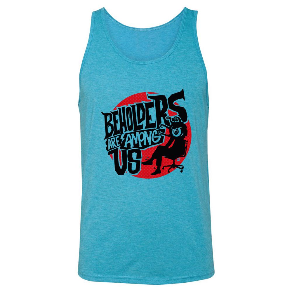 Beholders Are Among Us Unisex Jersey Tank - Aqua Triblend - 3