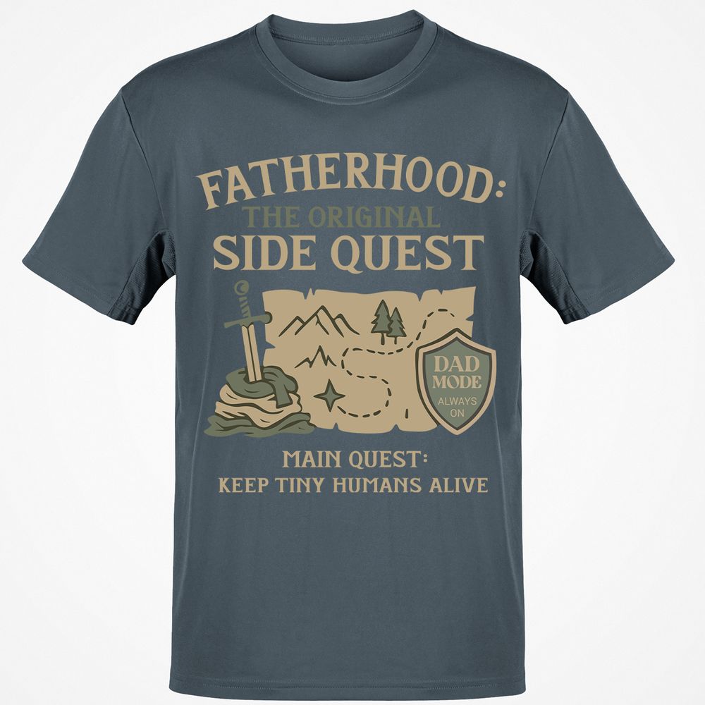 Fatherhood The Original Side Quest Classic Unisex T-Shirt - Charcoal - 3