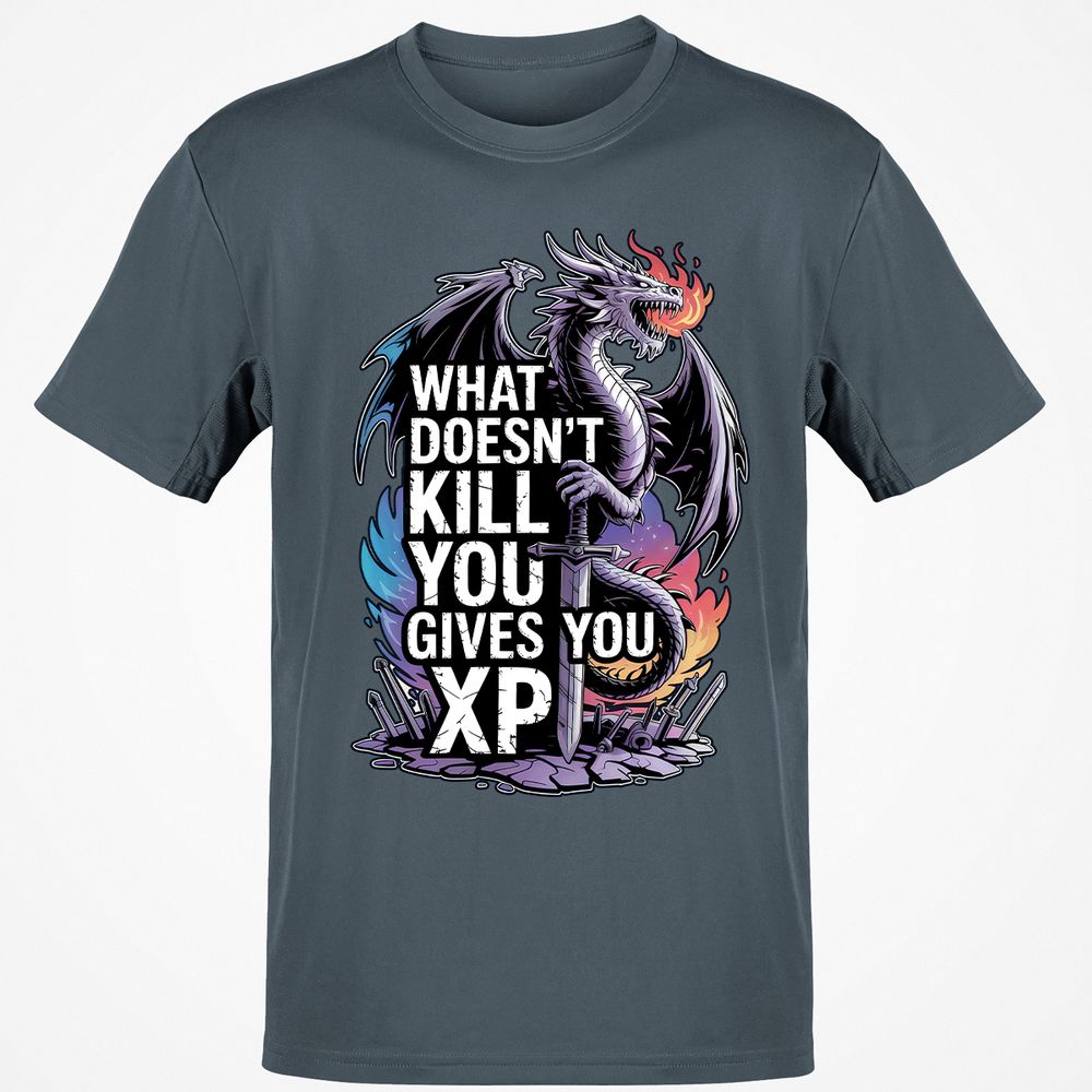 What Doesn't Kill You Dragon Classic Unisex T-Shirt - Charcoal - 3
