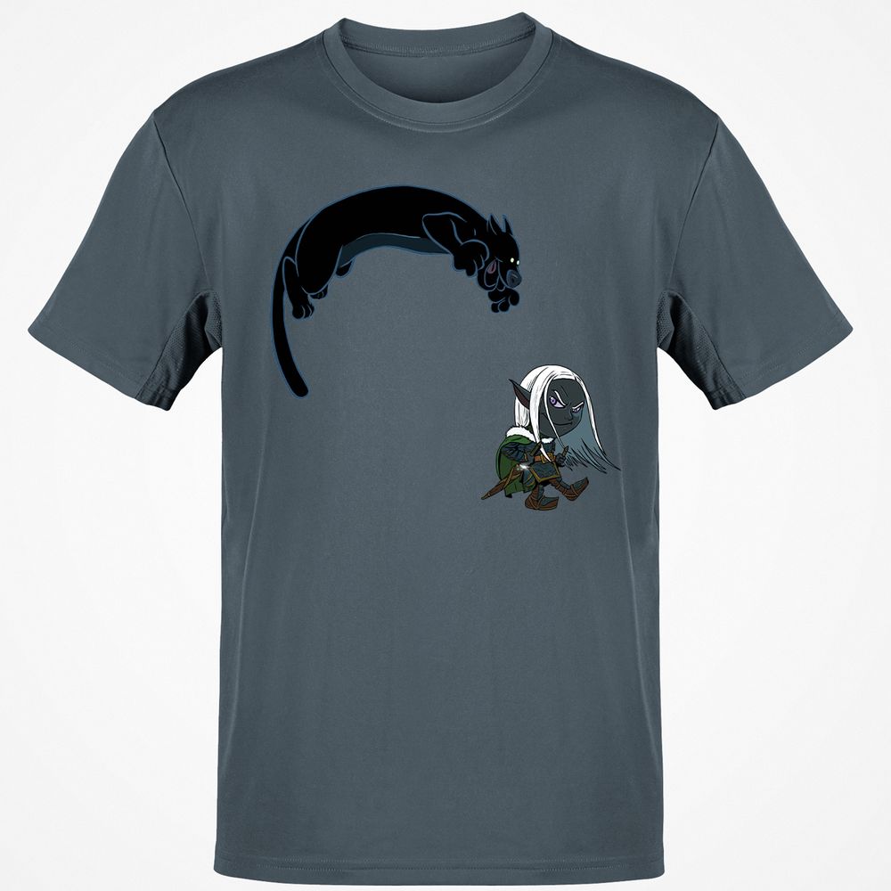 Drizzt And Guenhwyvar Classic Unisex T-Shirt - Charcoal - 3