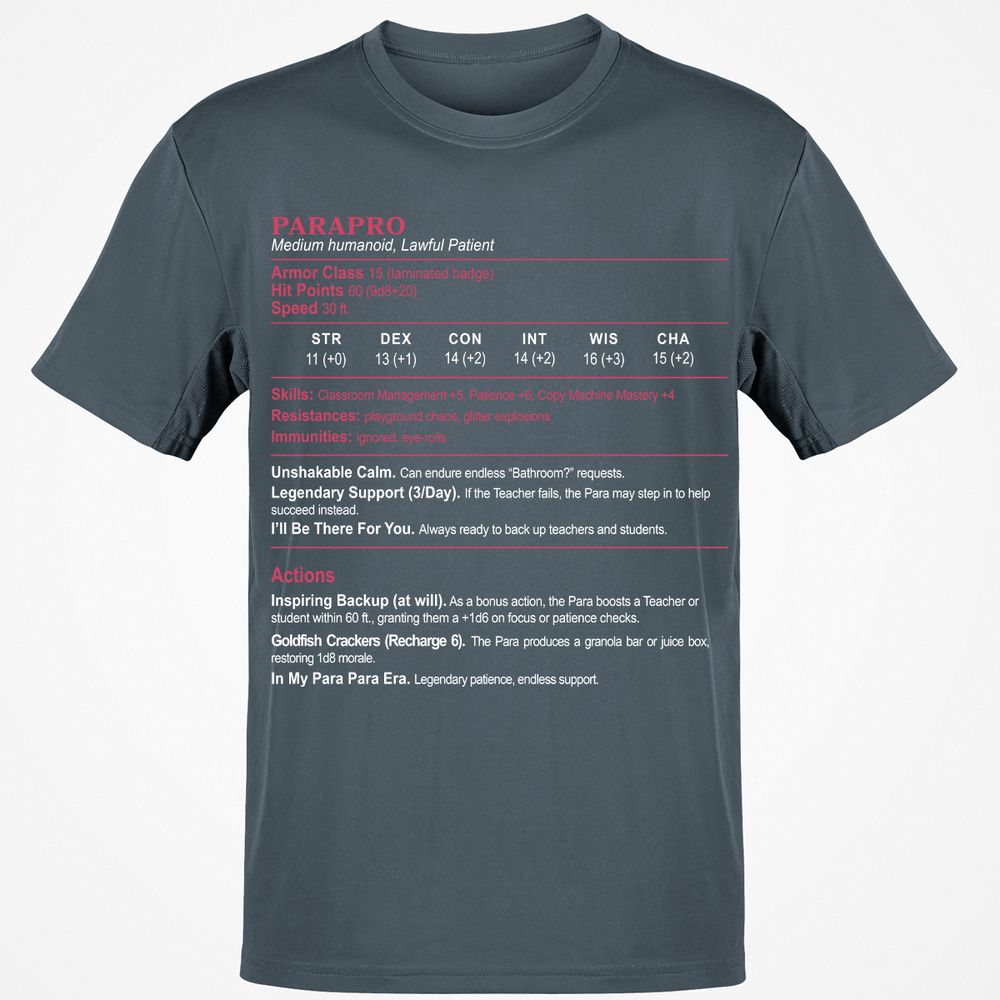 para Classic Unisex T-Shirt - Charcoal - 3