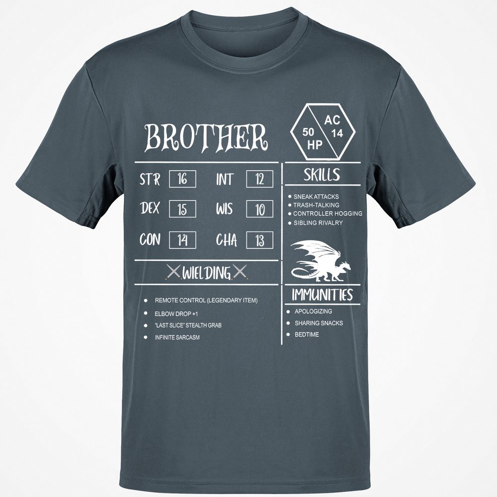 Brother Stats Classic Unisex T-Shirt - Charcoal - 3