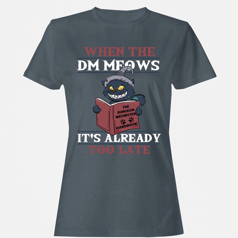 When The DM Meow Women's T-Shirt - Charcoal - 3