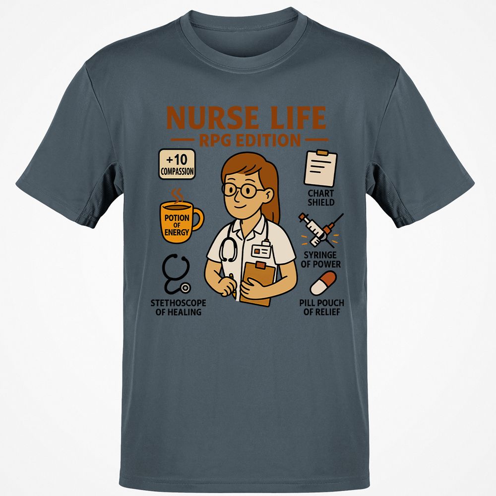 Nurse Life RPG Edition Classic Unisex T-Shirt - Charcoal - 3