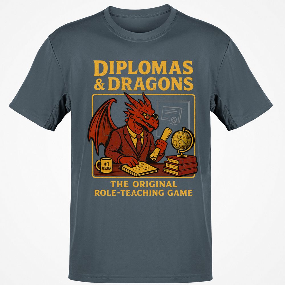 Diplomas & Dragons Classic Unisex T-Shirt - Charcoal - 3