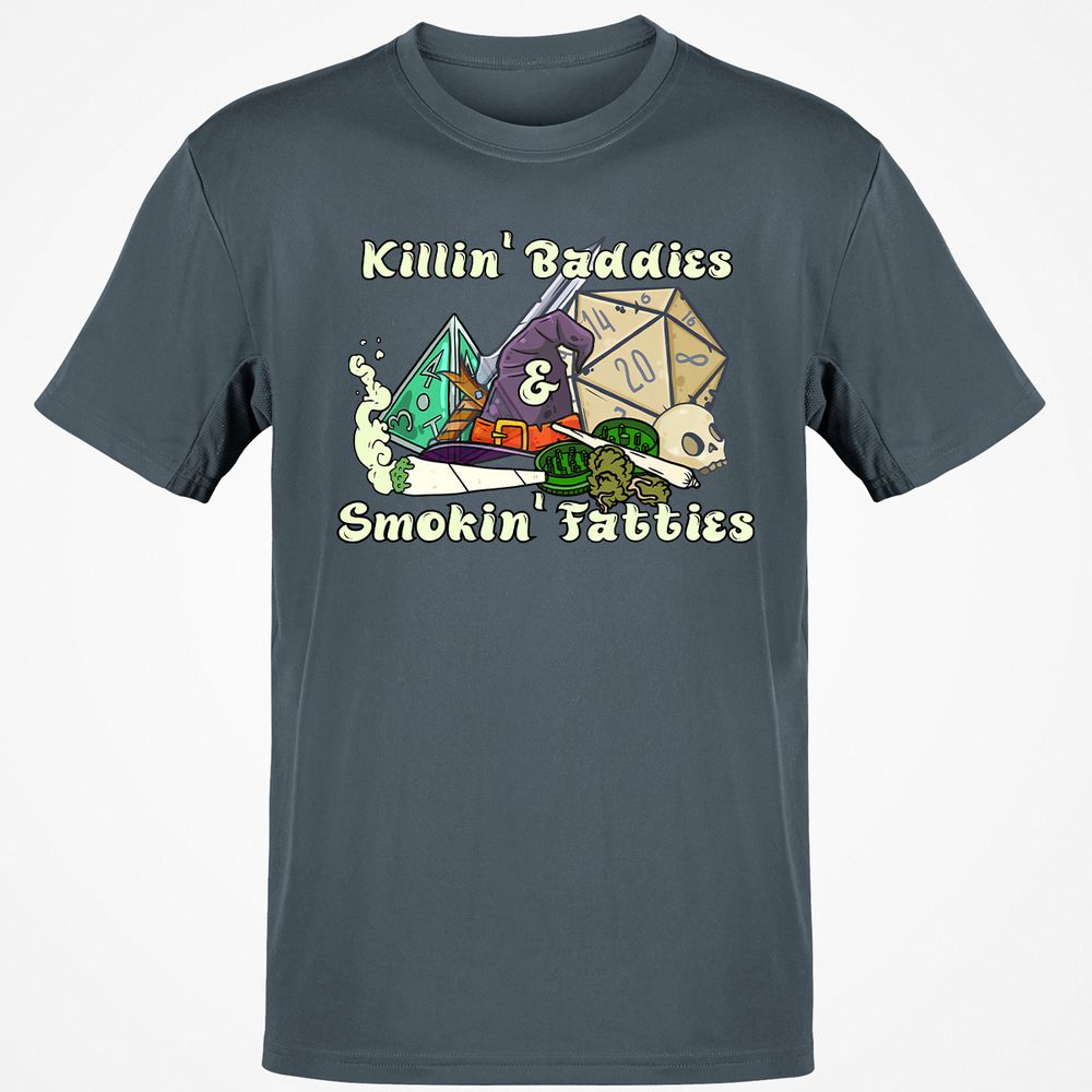 Killin' Baddies Smokin' Fatties Classic Unisex T-Shirt - Charcoal - 3
