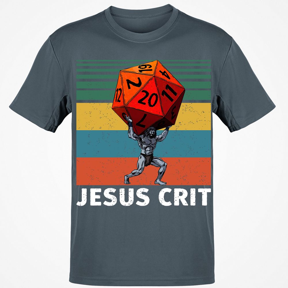 Jesus Crit Classic Unisex T-Shirt - Charcoal - 3