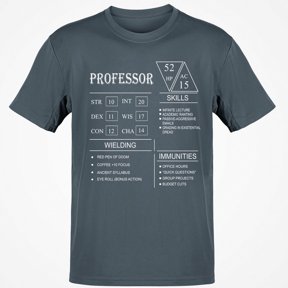 Professor New Classic Unisex T-Shirt - Charcoal - 3