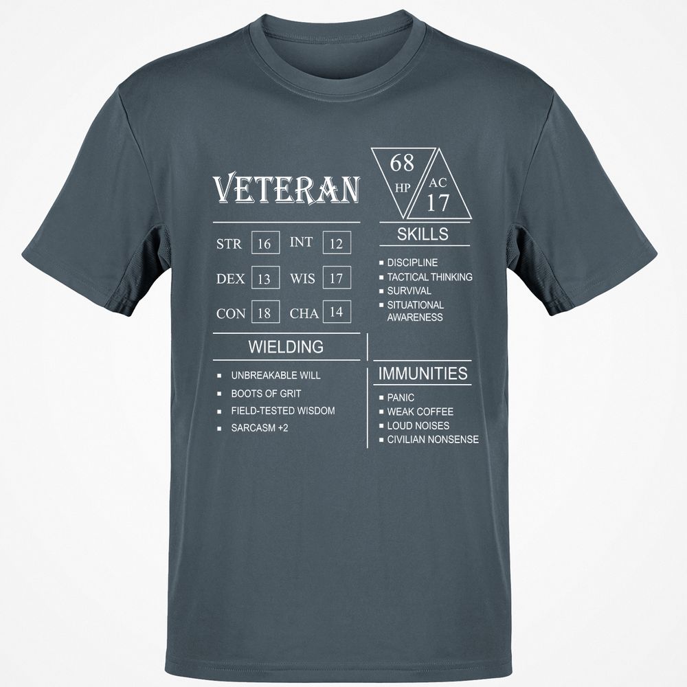 Veteran New Classic Unisex T-Shirt - Charcoal - 3