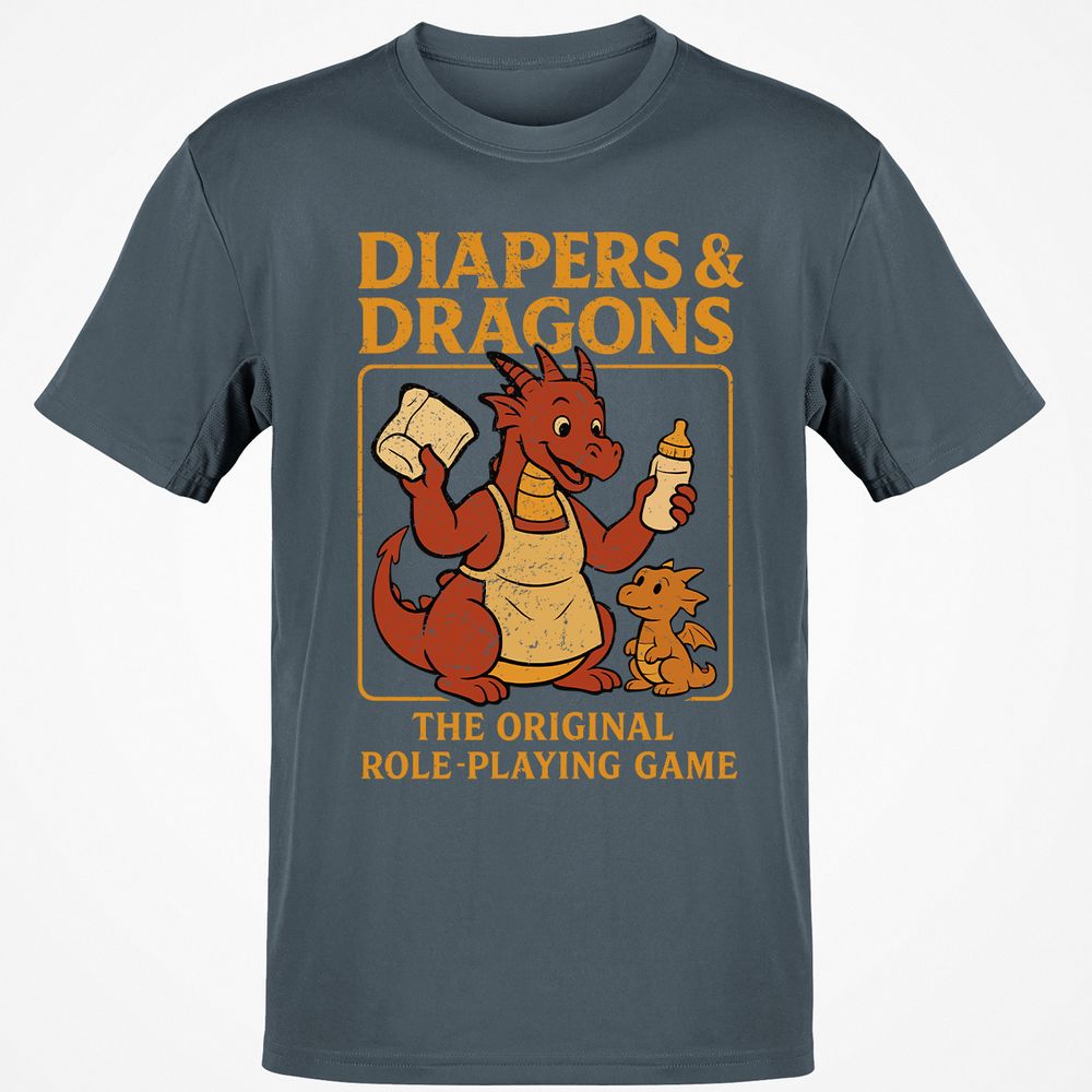 Diapers & Dragons Classic Unisex T-Shirt - Charcoal - 3