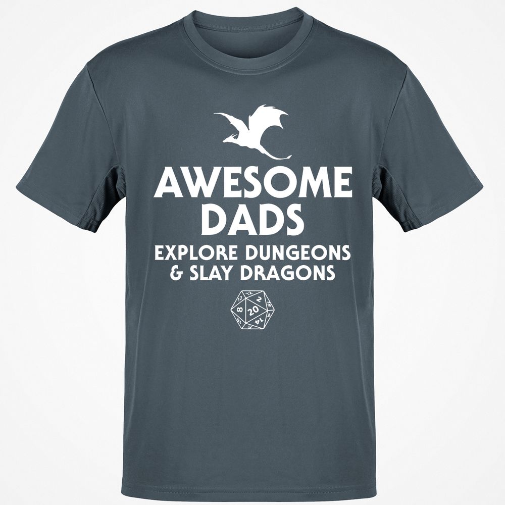 Awesome Dads Slay Dragons T-Shirt - Charcoal - 3