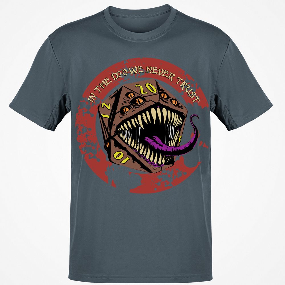 In The D20 We Never Trust Classic Unisex T-Shirt - Charcoal - 3