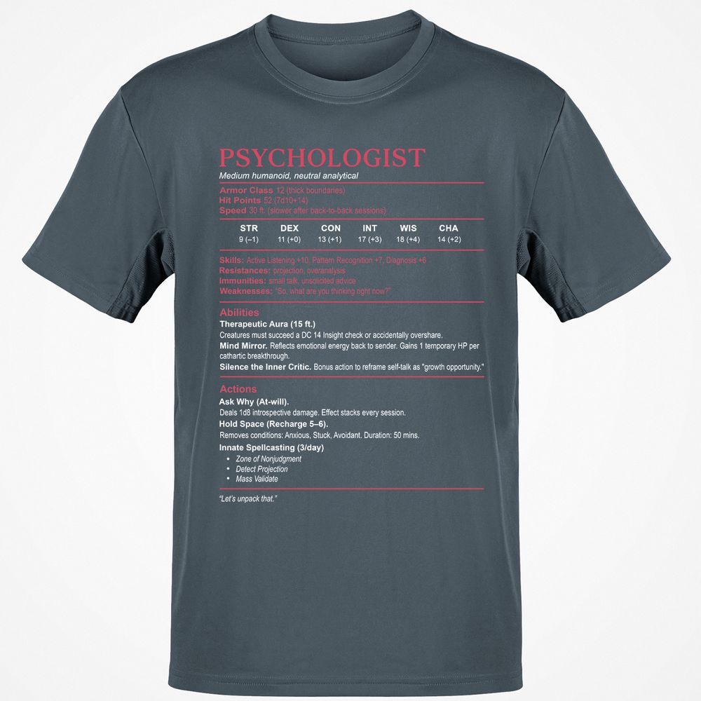 Psychologist Stats Classic Unisex T-Shirt - Charcoal - 3