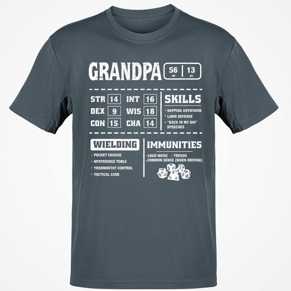 Grandpa Stats 2 Classic Unisex T-Shirt - Charcoal - 3