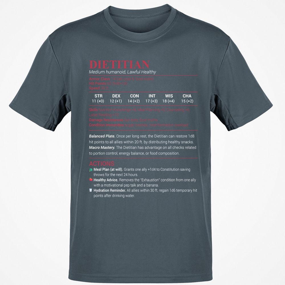 Dietitian Classic Unisex T-Shirt - Charcoal - 3