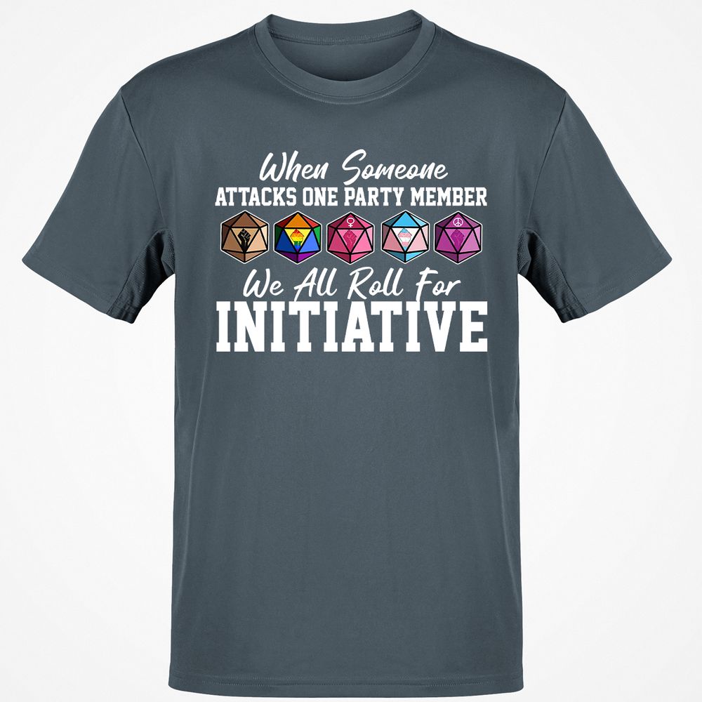 LGBT Roll For Initiative Classic Unisex T-Shirt - Charcoal - 3