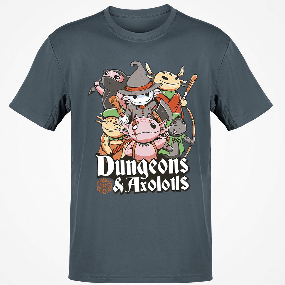 Dungeons And Axolotls Classic Unisex T-Shirt - Charcoal - 3