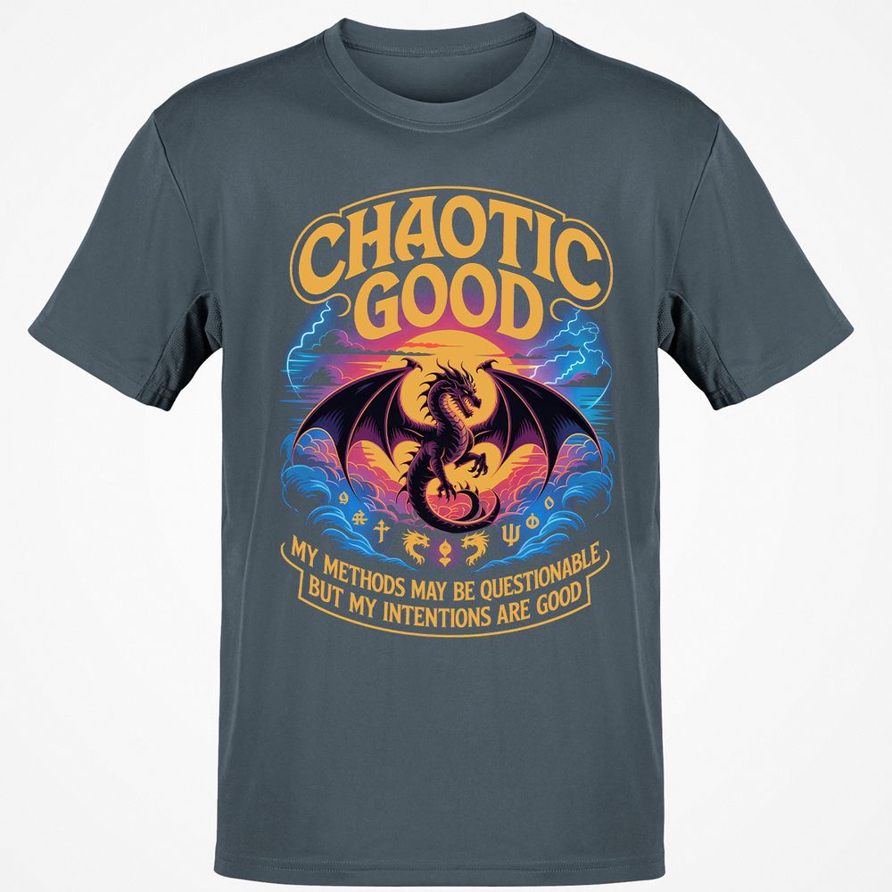 Chaotic Good Classic Unisex T-Shirt - Charcoal - 3